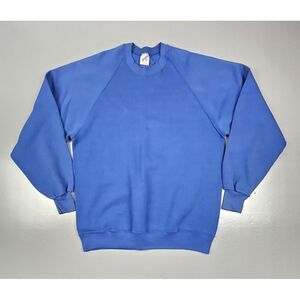 Jerzees Blank Sweatshirt Mens 2XL. Vintage Blue Crewneck (Fits Like‎ Large).